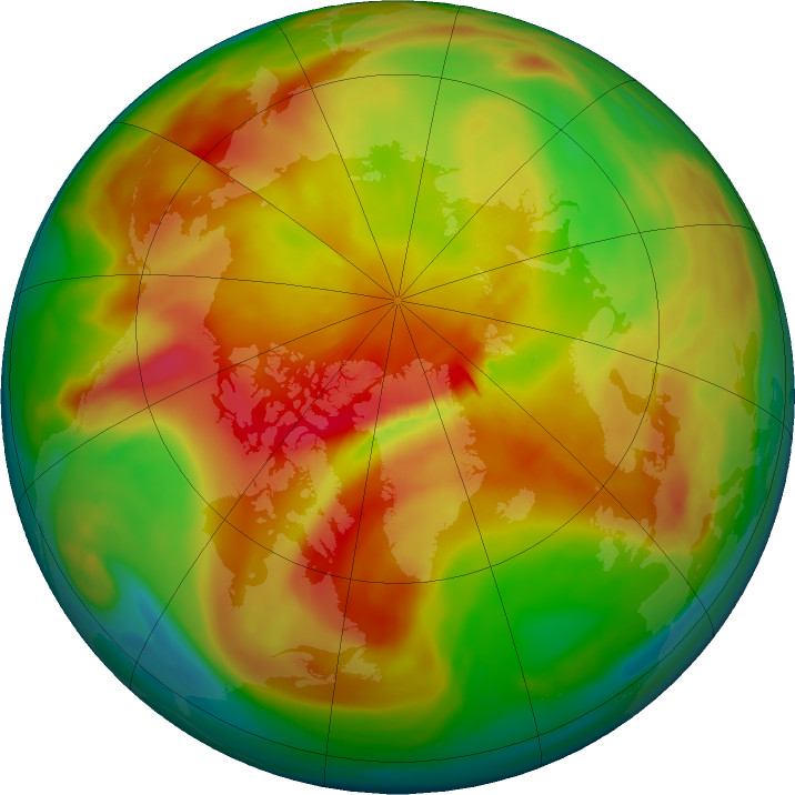 Arctic ozone map for 14 March 2021